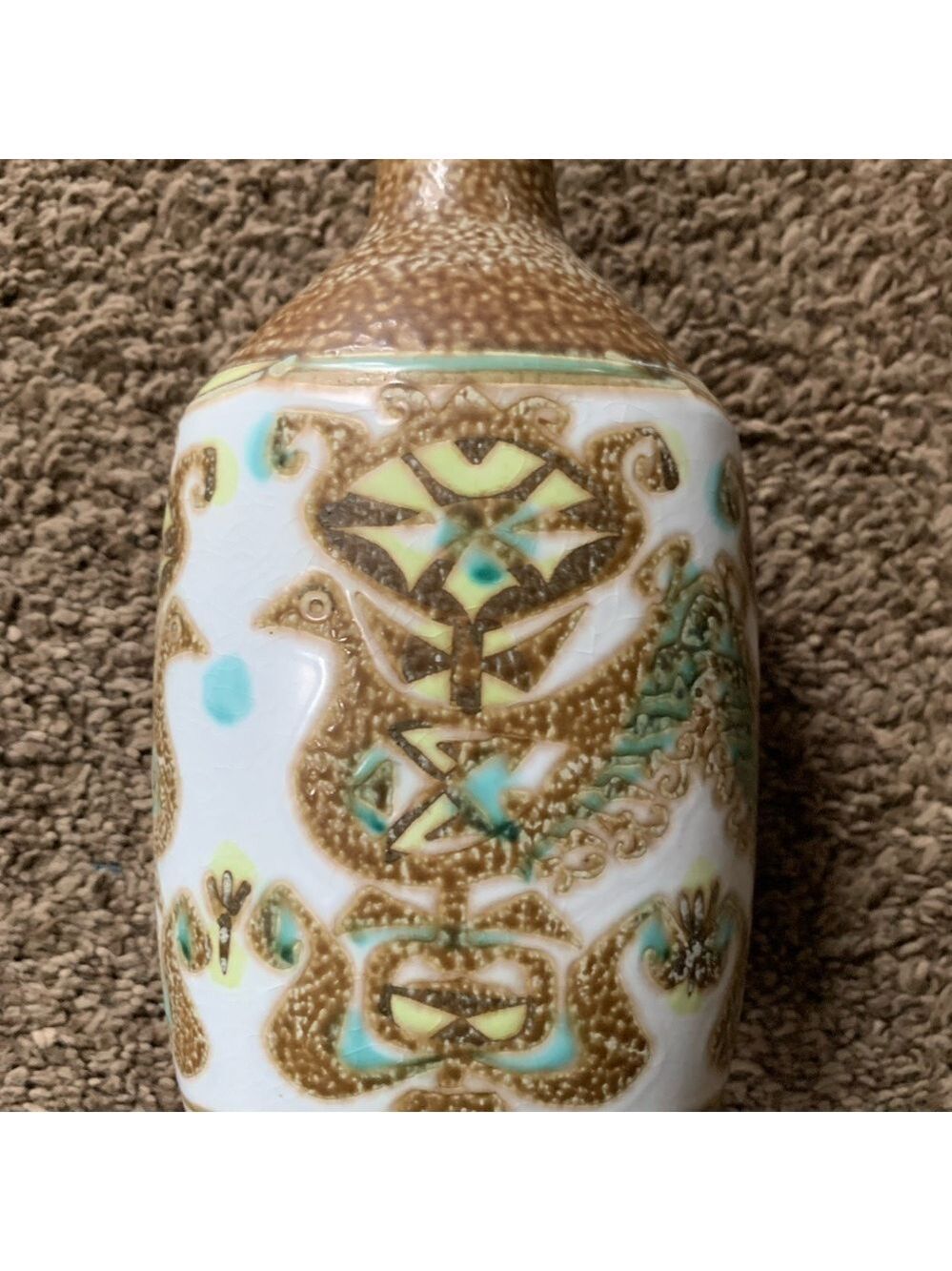 Vintage 1940s–1950s Nils Thorsson Fajance Vase with Bird Motif - Picture 3 of 5